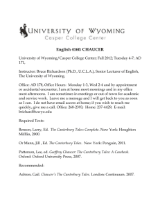 English 4160: CHAUCER - University of Wyoming