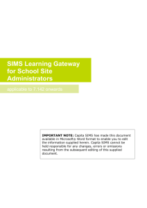 SIMS Learning Gateway for School Site Administrators