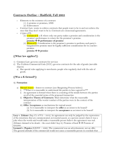 Contracts Outline - USC Gould School of Law