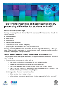 Tips for understanding and addressing sensory processing difficulties