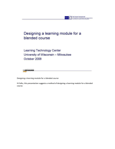 Designing a learning module for a hybrid course