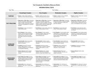 Text Complexity: Qualitative Measures Rubric INFORMATIONAL