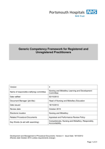 Generic Competency Framework for Registered and Unregistered