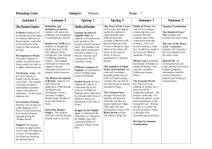 History Year 7 Curriculum Overview