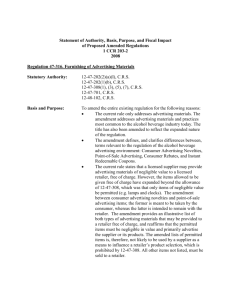 Statement of Authority, Basis, Purpose, and Fiscal Impact