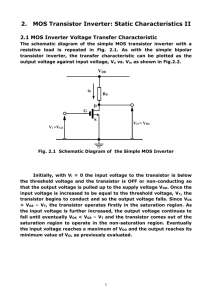 2 The MOS Transistor Inverter Static Characteristics II