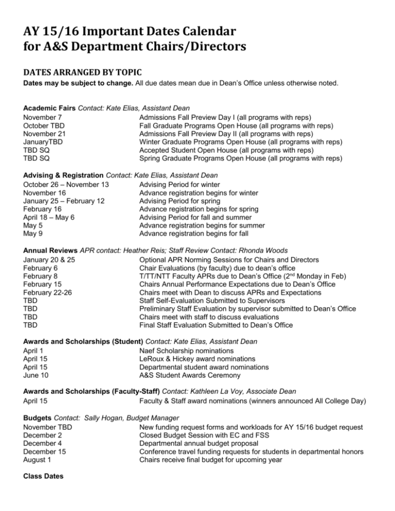 EC Calendar Seattle University