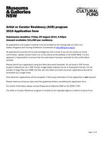 Artist or Curator Residency (ACR) program 2015 Application form