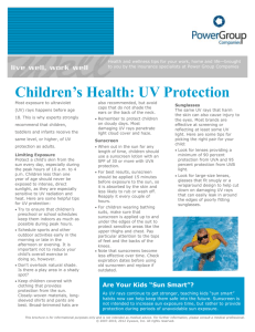 Children`s Health: UV Protection