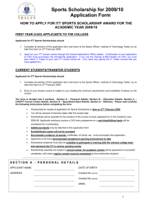 ITT - Sports Scholarships - Institute of Technology Tralee