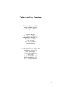 Tinbergen`s Four Questions