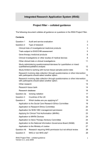 Question 9 Educational projects - Integrated Research Application