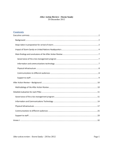 After Action Review - Storm Sandy