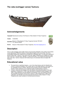 The vaka (outrigger canoe) Tauhunu - Te reo Māori