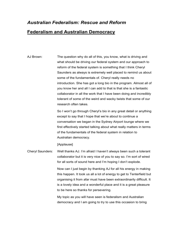 federalism in australia essay