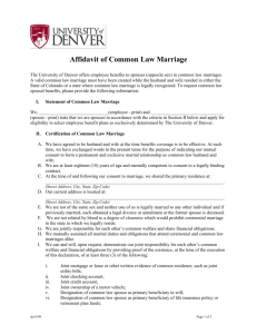 Affidavit of Common Law Marriage