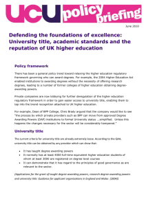 Defending the foundations of excellence: University title