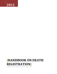 Handbook on Death REgistration - Texas Department of State