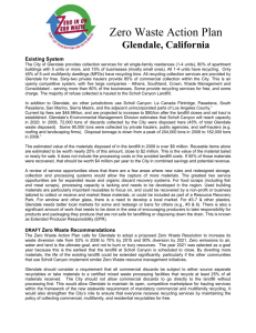 Glendale Zero Waste Action Plan Report