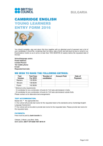 Young Learners entry form