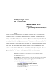 Welfare Effects of VAT Reforms: a general equilibrium analysis