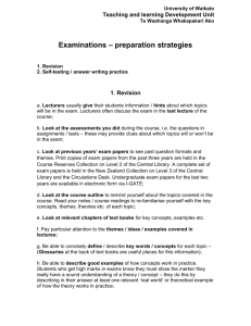 General Examination Tips 2 - The University of Waikato
