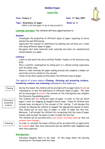 Lesson Plan - The Primary Science Teaching Trust