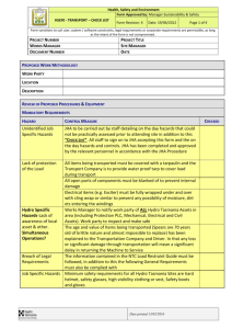 HSEF090 - Transport checklist