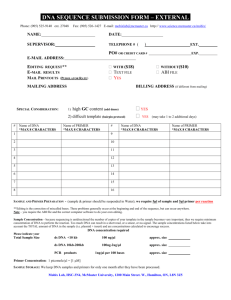 DNA SEQUENCE SUBMISSION FORM – INTERNAL