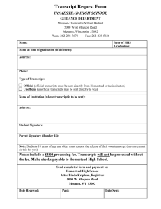 Transcript Request Form in  (Word)