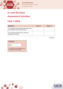 Cash flow - Checkpoint task - Assessment task
