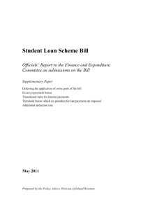 Student Loan Scheme Bill - Officials` Report to the Finance and