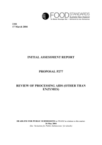 initial assessment report proposal p277 review of processing aids