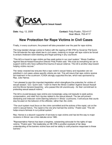 New Protection for rape victims in Civil Cases