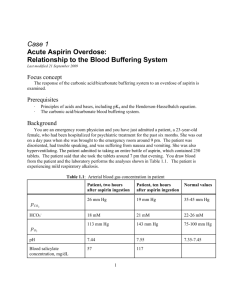 Case 1 Acute Aspirin Overdose: Relationship to the Blood Buffering