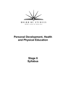 PDHPE Stage 6 Syllabus