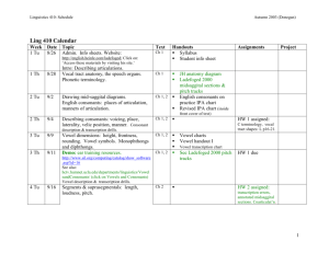 Week - University of Hawai`i at Mānoa Department of Linguistics