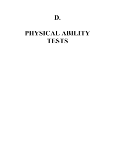 Physical Ability Tests - Nora P. Reilly, Ph.D.
