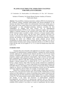 PLASMA ELECTROLYTIC OXIDATION COATINGS