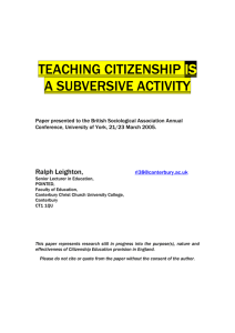 teaching citizenship as a subversive activity - CReaTE