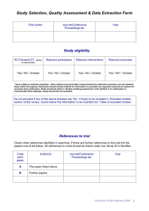 Data Extraction form - Cochrane Collaboration