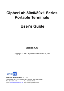 CipherLab 8000 User`s Manual 1.01