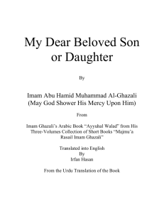 My Dear Beloved Son (or Daughter) - al