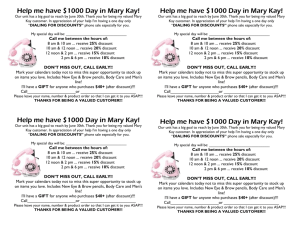 Help me have $1000 Day in Mary Kay