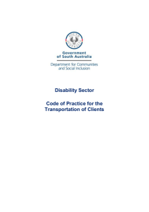 Code of Practice for the Transportation of Clients (DOC 288.0