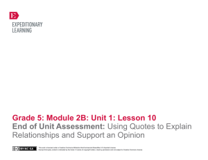 Grade 5: Module 2B: Unit 1: Lesson 10 End of Unit Assessment