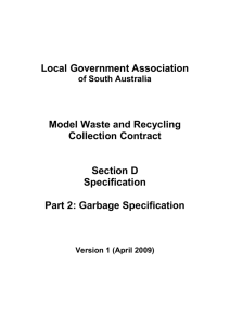 Section D - Part 2 Garbage Specification April 2009