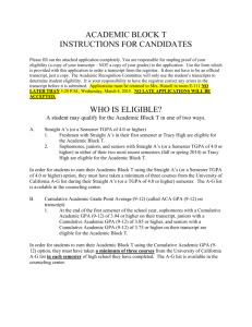 academic block t application 2015