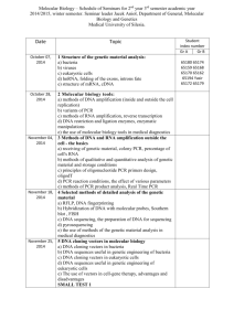 Molecular Biology – Schedule of Seminars for 2nd year 3rd
