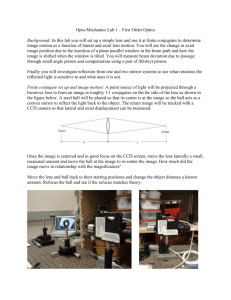 Opto-Mechanics Lab 1 – First Order Optics